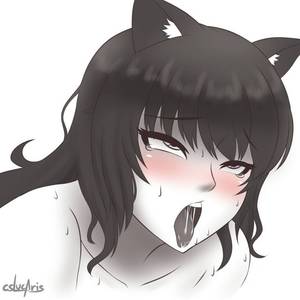 anime having sex with hentai eyes rolled back tongue - rwby blake belladonna cslucaris aspect ratio ahegao blush drooling eyes  rolled back naughty face nude sexually suggestive sweat tongue tongue out