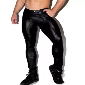 Leggings Fetish Porn - Wetlook Mens PVC Leather Zipper Open Crotch Long Leggings Fetish Gay Sexy  Latex Sissy Pants Erotic Porno Male Lingerie for Sex - AliExpress