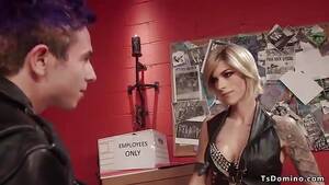 leather shemale fucks guy - Tranny in leather mini skirt fucks guy - Pornburst.xxx