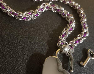 kink anal - Silver and purple discreet day collar/necklace, submissive, BDSM, kink,  fetish