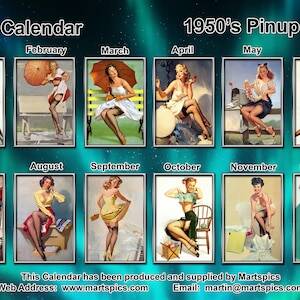 1940s porn calendar - Pin up Nude Calendar - Etsy