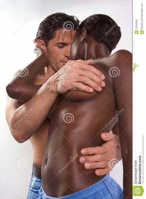 black couples nudes - Young couple naked Man and woman in love kissing. American, caucasian.