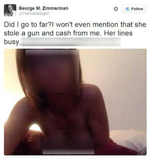 Modern Family Porn Zimmerman - Nude revenge porn post gets George Zimmerman booted off Twitter