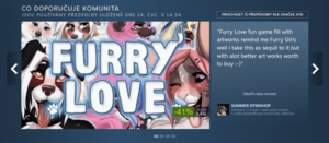 Furry Summer Porn - Fourth time something like this appeared despite having filters set to not  show SC. Don't have a single porn nor furry game in my library. : r/Steam