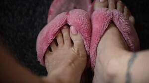 Fetish Slippers Porn - Pink Pedi in Pink Furry Slippers, Hot MILF Foot Fetish Tease - Pornhub.com
