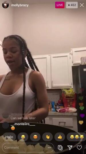 ebony nipples getting hard - Free Molly Brazzy Nipples Hard while Cooking on IG Live! Porn Video - Ebony  8