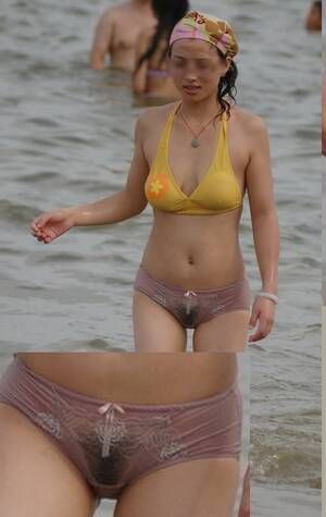 Hairy Bikini - Not noticing things transparent bikini nipples and fingering hairy amateur  girl... - Porn Image