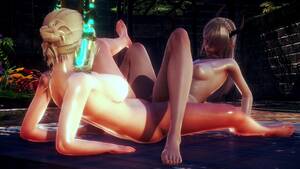 hot lesbian elf hentai - TWO LESBIAN ELVES ARRANGED HOT SEX IN THE FOREST | 3D Hentai watch online