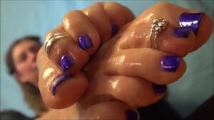 Milf Feet Porn Purple Nails - Mature whore showing her sexy feet and glazed toes with purple nail polish  - Feet9