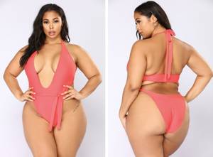 chubby mom bathing suit falling - Image may contain: Bikini, Swimwear, Maillot, Clothing, Person, People,