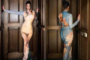 Kourtney Kardashian Blowjob Porn - Kourtney Kardashian Wears Daring Balmain Optical Illusion Dress