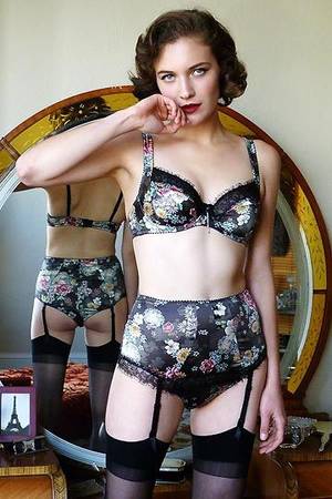 1950s Vintage Satin Panty Porn - On Dollhouse Bettie: Jolidon Passion Cocoa Floral Satin Underwire Bra $88.00