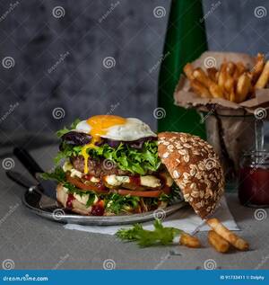Black Food Porn - Foodporn Beef Burger, Junk Food Stock Image - Image of burger, layer:  91733411