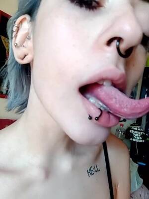 Long Tongue Girl - Emo girl with long tongue 1