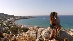 Greek Island Porn - Porn Video - Hot teen couple have public sex above the busiest Beach of a Greek  island