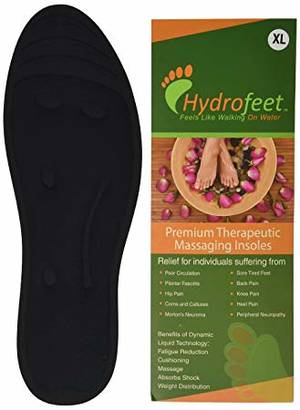 massage techniques for foot pain - Hydrofeet Dynamic Liquid Massaging Orthotic Insoles Shoe Inserts Premium  Glycerin Filled Insert Absorbs Shock Therapeutic Foot