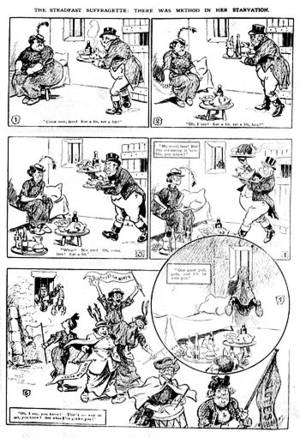 Alice And Ruff Sex Porn Cartoons Comics - A British cartoon speculating on why imprisoned suffragettes refused to eat  in prison