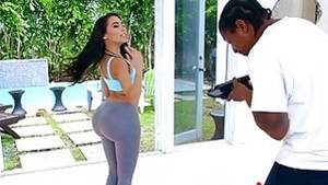 huge shemale kim kardashian - Fake Kim Kardashian with her huge ass in a yoga pants fuck
