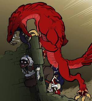 Monster Bestiality Porn - e621 ambiguous_penetration balls bestiality big_dom_small_sub big_penis  breasts capcom cum cum_inside cum_splatter dark_skin domination duo  erection female