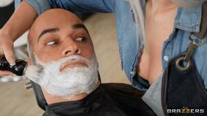 Barber Shop Sex Porn - Passionate fuck in the barber shop with busty blonde