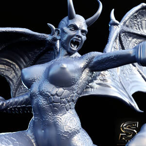 Horned Demon 3d Porn - 3D Printable She-Devil Nude by Salvador Baixauli
