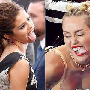 Cyru Having Miley Sex Selena Gomez Naked - Selena Gomez mimics Miley Cyrus at the VMAs - Mirror Online