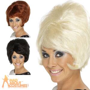 1960s Bouffant Hair Blonde Porn - Beehive Wig Auburn Blonde Black 50s 60s 70s Ladies MOD Fancy Dress | eBay