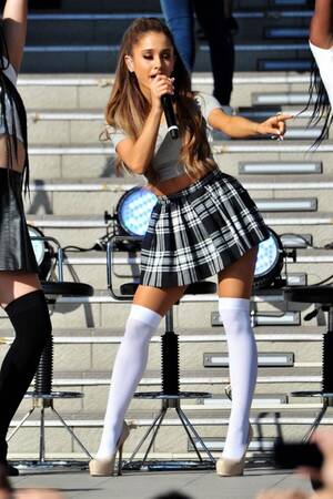 Ariana Grande Snuff Porn - Ariana Grande teasing this outfit and showing off her body. A perfect look  for her to be gangbanged in every hole for hours in deep bondage since she  wants to be such