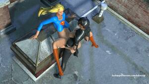 black strapon sex cartoon - Black Cat with huge strapon dildo extreme bangs blonde Supergirl