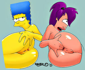 anal fingering cartoon - Turanga Leela and Marge Simpson Anal Fingering < Your Cartoon Porn
