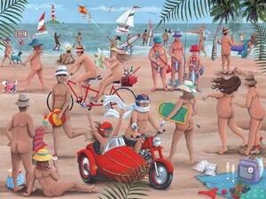 free porn japanese nudist - The Nudist Beach' Art Print - Peter Adderley | Art.com