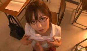 Japanese Glasses Porn - Very Hot Japanese School Girl In Glasses Sucking A Dick Willingly - YOUX.XXX