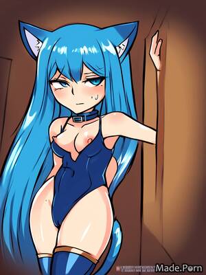 Blue Hair Girl Tits - Porn image of leotard serious collar small tits long hair blue hair cartoon  created by AI