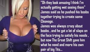 Enormous Tits Captions - His Own Pair Of Big Tits