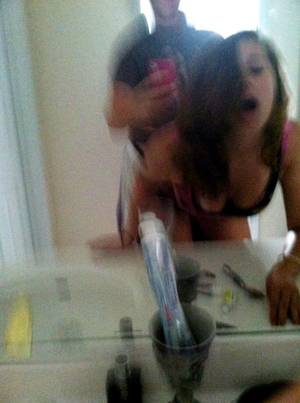 homemade anal self pic - crazy anal fuck in front of the mirror