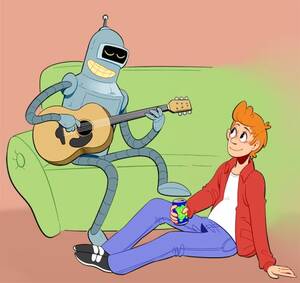 Futurama Lesbian Porn Umbrella - pchk4n: â€œheadcanon: bender often plays music to relax around the apartment  when not