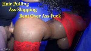 ebony booty bent over anal - Black Slut Bent over taking White Cock up her Ass Black Afro & Red Fishnets  - Pornhub.com