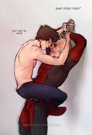 Deadpool Spider Man Gay Yaoi Porn - Peter being a horny teenager and attacking Wade right after (or in the  middle) of their team up night patrol anatomy is kinda off, lines are  messy, ...