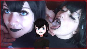Hotel Transylvania Porn Cum - Goth slut dressed as Mavis from Hotel Transylvania gets a mouth full of cum  - Cosplay Porn Tube