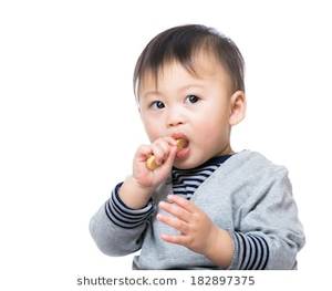 nude asian babies - Asian baby boy eating biscuit