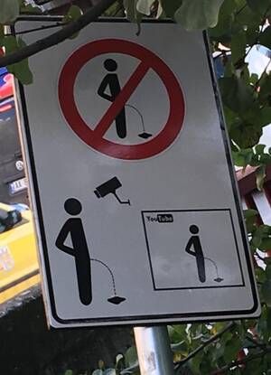 Natalie Portman Pissing Porn - This sign in Albania warning against public urination : r/mildlyinteresting