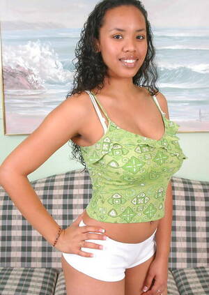 interracial asian wife dominique - Lush dark hair youthful Dominique exhibits big boobies and spreads her legs