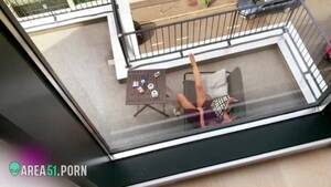 neighbor spy cam masturbation - Spying on my neighbor's daughter she to masturbate on balcony | AREA51.PORN
