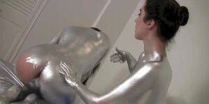 Lesbian Paint Porn - Silver paint lesbian - Tnaflix.com