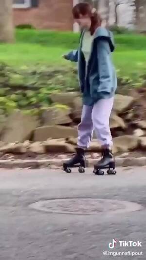 Asian Rollerblade Porn - Girl Pees Rollerblading on the Street - ThisVid.com