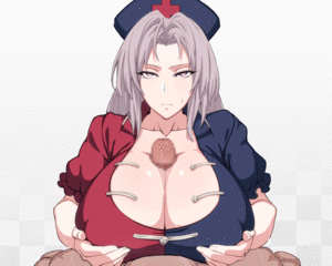 cartoon nurse porn gif xbooru - Rule 34 - 1boy alternate breast size animated animated gif annoyed big  breasts breasts buckethead ero censored cleavage closed mouth commentary  request eirin yagokoro expressionless female fingernails half-closed eyes  hat huge breasts