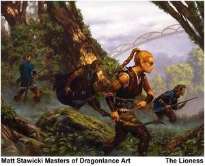 Dragonlance Porn - Matt Stawicki - Cover for Dragonlance: The Lioness Book Two in The Age of  Mortals by Nancy Varian Berberick, 2002