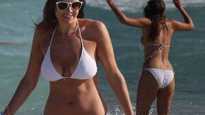 2015 beach sex voyeur - Imogen Thomas flaunts her curves in tiny white bikini on Miami beach -  Mirror Online