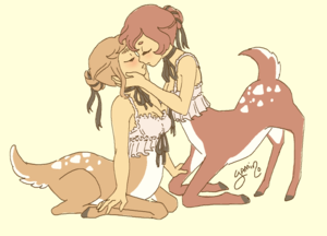 bambi cartoon lesbain porn - I was today years old when I found out the Bambi Lesbian Artist (Yamino)  made more then one drawing of them : r/actuallesbians