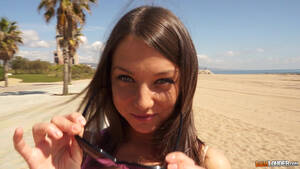 beach swallow cum - Brunette beach babe Foxy Di swallows cum after riding cock | Any Porn